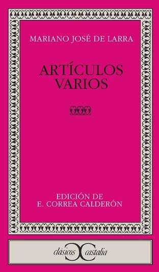 ARTICULOS VARIOS | 9788470392252 | LARRA, MARIANO JOS DE