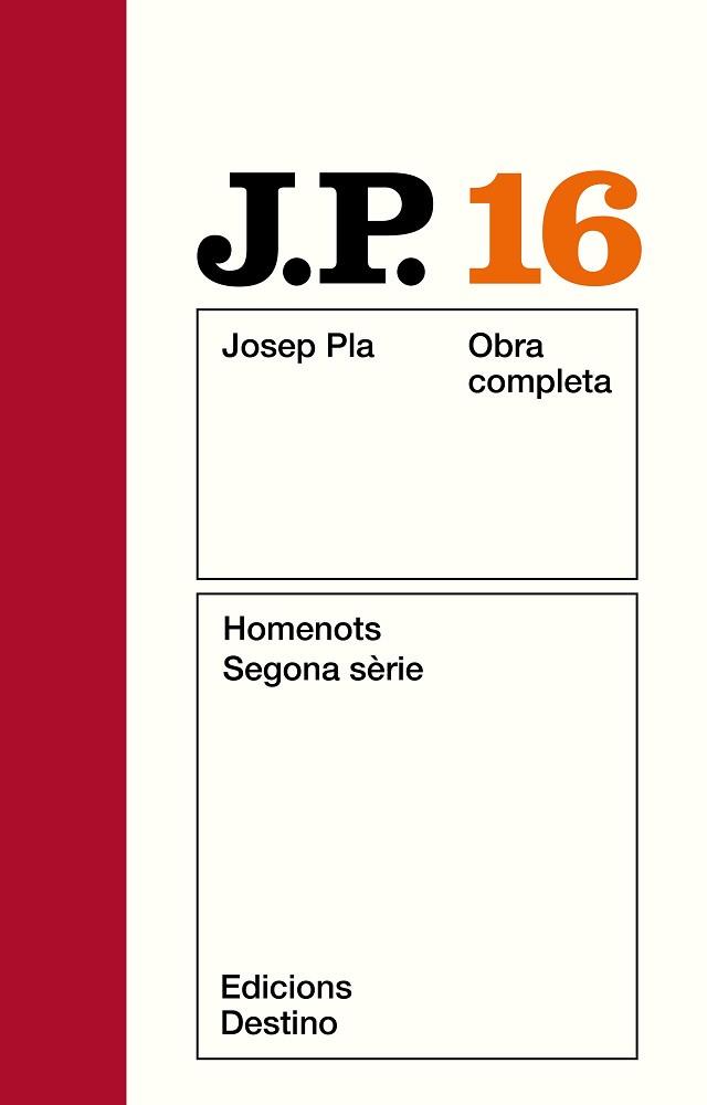 PLA: HOMENOTS, SEGONA SERIE. O.C. VOL.16 | 9788423305292 | PLA, JOSEP