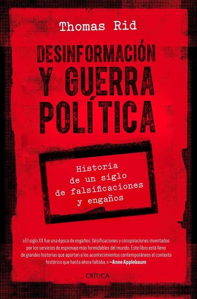 DESINFORMACIÓN Y GUERRA POLÍTICA | 9788491992776 | RID, THOMAS