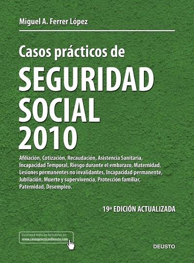 CASOS PRÁCTICOS DE SEGURIDAD SOCIAL 2010 | 9788423427758 | MIGUEL ÁNGEL FERRER LÓPEZ