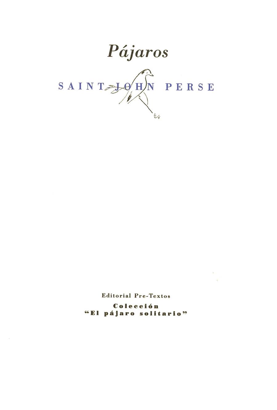 PAJAROS | 9788481911466 | SAINT-JOHN PERSE