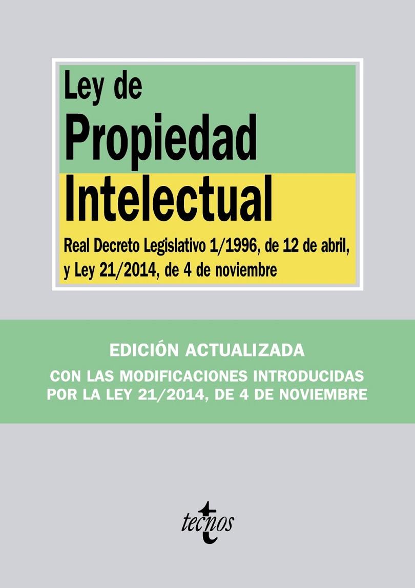 LEY DE PROPIEDAD INTELECTUAL | 9788430965373 | EDITORIAL TECNOS