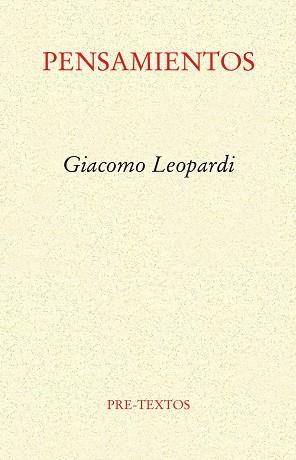 PENSAMIENTOSACOMO | 9788481911909 | LEOPARDI, GIACOMO