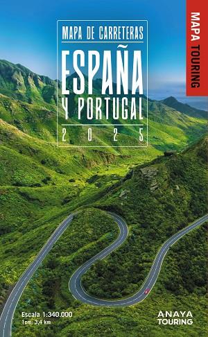 MAPA DE CARRETERAS DE ESPAÑA Y PORTUGAL 1:340.000, 2025 | 9788491588610 | ANAYA TOURING