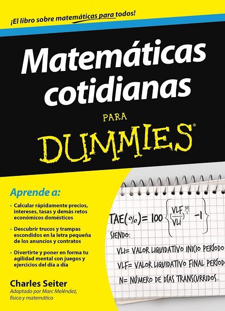 MATEMATICAS COTIDIANAS PARA DUMMIER | 9788432900754